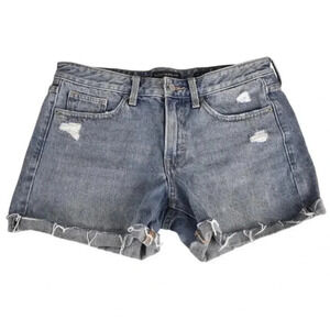 Lucky Brand Boyfriend Jean Shorts Distressed Denim Cuffed Blue  Size 8/29